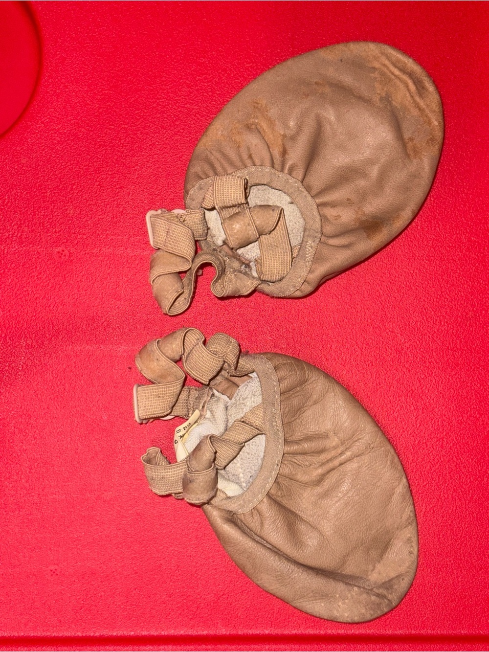 Well worn foot thongs